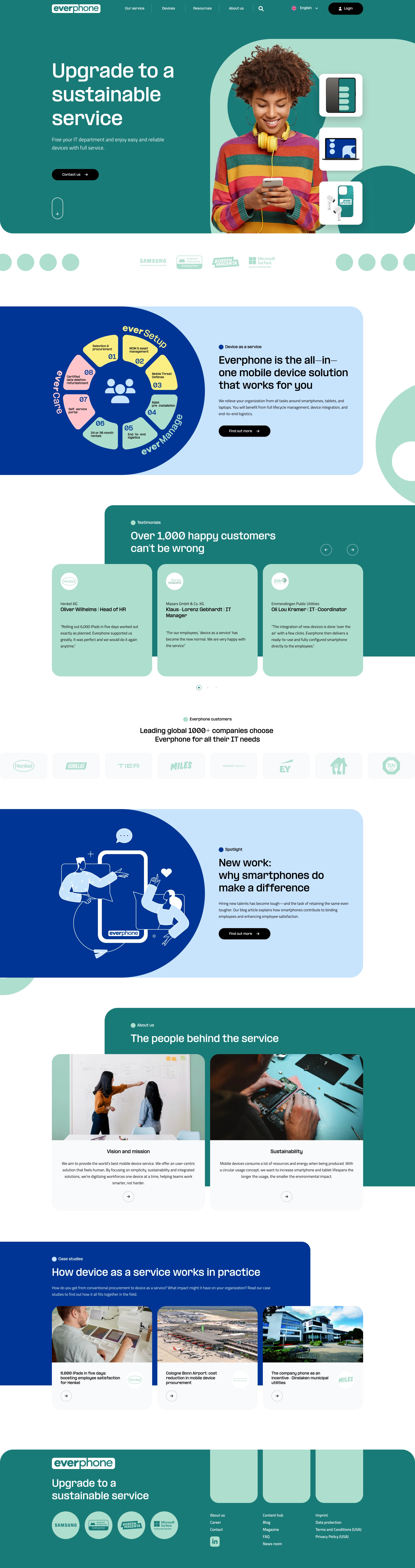 Everphone website and device platform 2