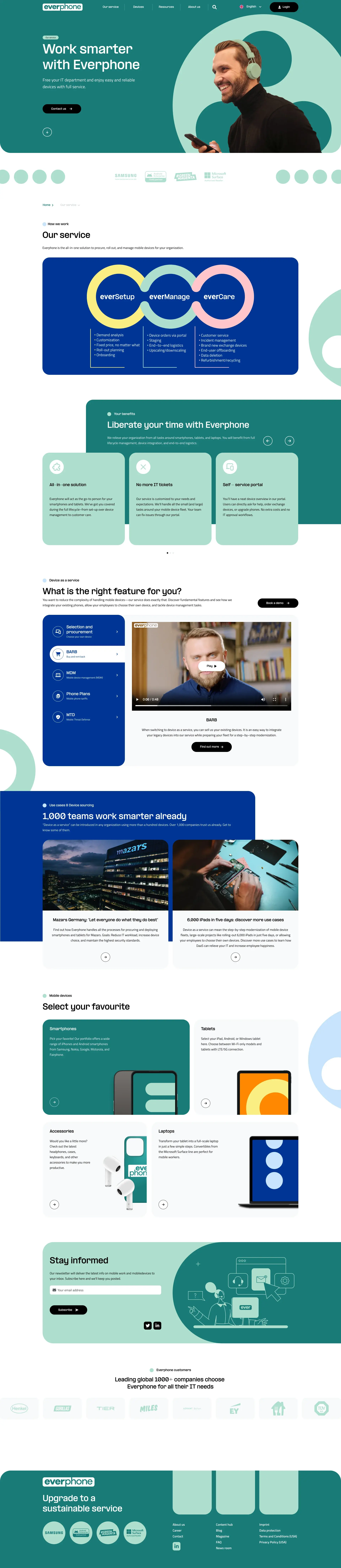 Everphone website and device platform 3