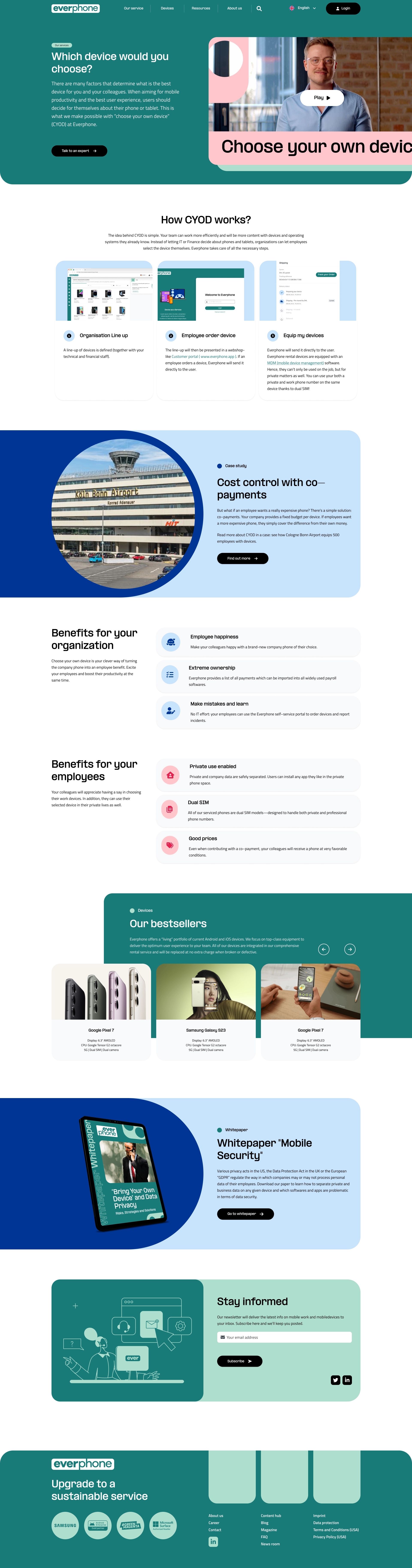 Everphone website and device platform 4