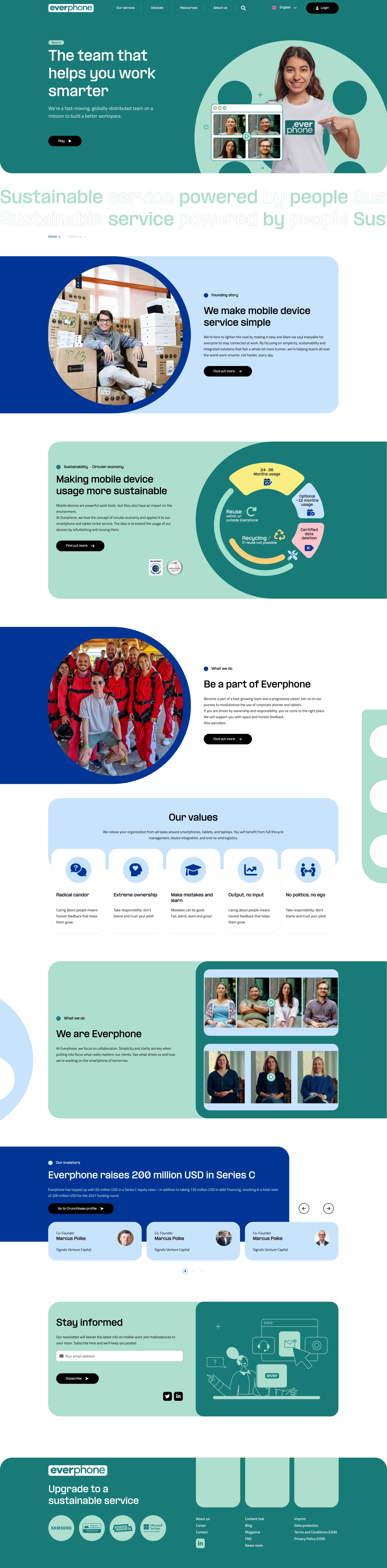 Everphone website and device platform 6