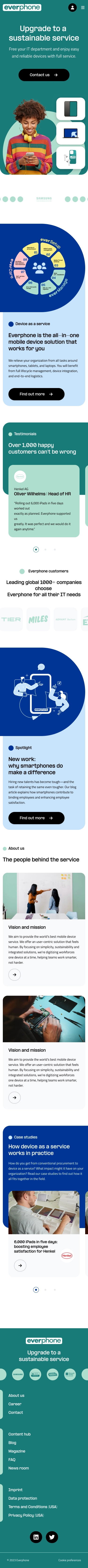 Everphone website and device platform 13